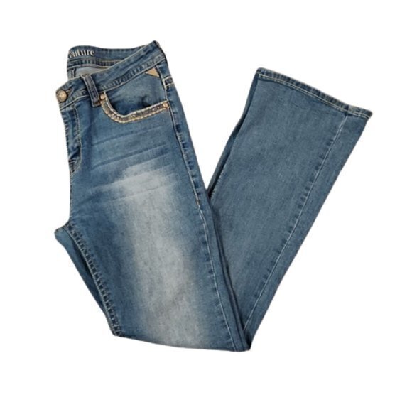 [Sexy Couture] Rhinestone Bootcut Jeans - Size 13 - Picture 1 of 10